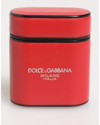 Dolce & Gabbana - Calfskin Leather Logo Flip Holder Airpods Case - Lyst