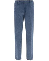Etro - Blue Cotton Casual Pants - Lyst