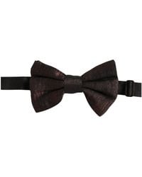 Dolce & Gabbana - Men Brown 100% Silk Adjustable Neck Papillon Bow Tie - Lyst