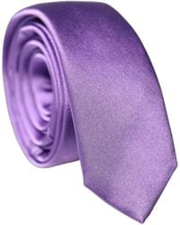 Dolce & Gabbana - Purple Solid 100% Silk Adjustable Men Tied Necktie Tie - Lyst