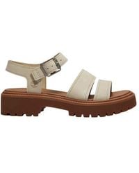 Timberland - Beige Leather Platform Sandals - Lyst