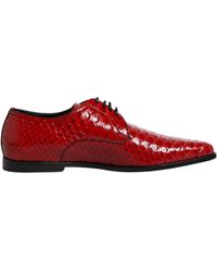 Dolce & Gabbana - Red Exotic Leather Lace Up Dress Derby Shoes - Lyst