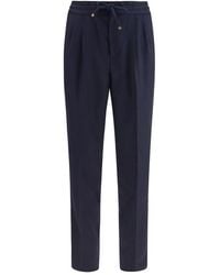 Brunello Cucinelli - Blue Wool Oves Aries Casual Pants - Lyst