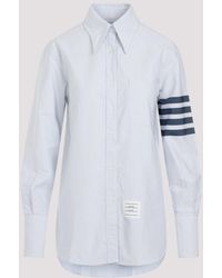 Thom Browne - Blue Exaggerated Collar Easy Fit Cotton Shirt - Lyst