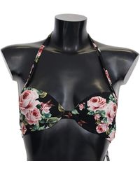 Dolce & Gabbana - Roses Print Swimsuit Beachwear Bikini Tops - Lyst