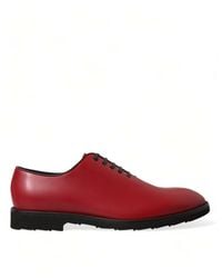 Dolce & Gabbana - Red Leather Lace Up Oxford Men Dress Shoes - Lyst