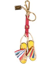 Dolce & Gabbana - Red Yellow Mini Espadrille Style Charm Keychain Keyring - Lyst