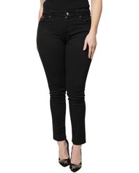 Dolce & Gabbana - Cotton High Waist Skinny Denim Jeans - Lyst