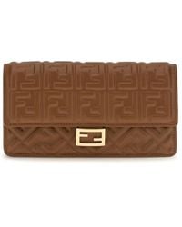 Fendi - Brown Calf Leather Bos Taurus Wallet - Lyst