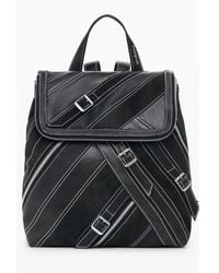 Desigual - Black Polyurethane Backpack - Lyst