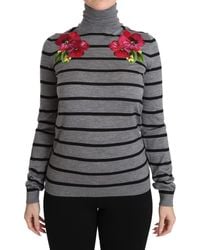 Dolce & Gabbana - Dolce Gabbana Gray Cashmere Silk Turtleneck Sweater - Lyst
