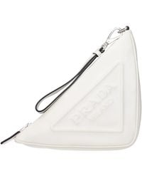 Prada - White Leather Clutch Bag - Lyst