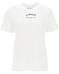 Ganni - Organic Cotton Logo T-Shirt - Lyst