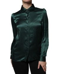 Dolce & Gabbana - Silk Button Down Long Sleeves Blouse Top - Lyst