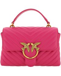 Pinko - O Calf Leather Love Lady Mini Handbag - Lyst