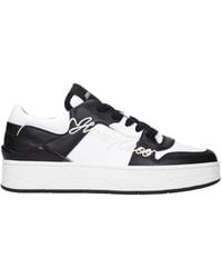 Jimmy Choo - Black Leather Low Top Sneakers - Lyst