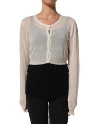 Ermanno Scervino - Knit Cropped Wool Cardigan Sweater Clothing - Lyst
