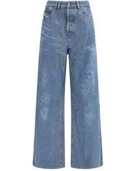 DIESEL - Blue Cotton Relaxed Fit Jeans - Lyst