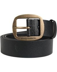 Dolce & Gabbana - Classic Leather Metal Buckle Belt Calf - Lyst