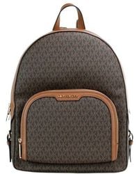 Michael Kors - Jaycee Large Brown Signature Pvc Shoulder Backpack Bookbag - Lyst
