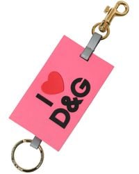 Dolce & Gabbana - Silicone Dg Logo Brass Keychain - Lyst