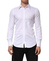 Dolce & Gabbana - Cotton Collared Formaldress Shirt Nylon Elastane - Lyst