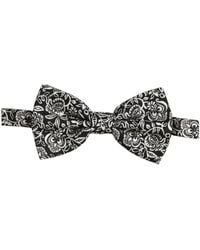 Dolce & Gabbana - Tie Black White Paisley Silk Adjustable Neck Papillon Bow - Lyst