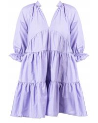 Pinko - Elegant Lilac Cotton Summer Dress - Lyst