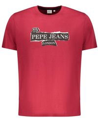 Pepe Jeans - Red Cotton Men T - Lyst