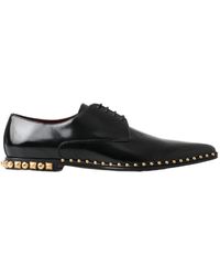 Dolce & Gabbana - Derby In Brushed Calfskin With Embroidery - Lyst