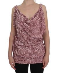 Exte - Pink Floral Print Viscose Silk Blouse Top - Lyst