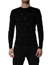 Dolce & Gabbana - Pineapple Embroidered Knit Sweater - Lyst