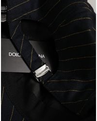 Dolce & Gabbana - Black Gold Pinstriped Cotton Baseball Cap Hat - Lyst