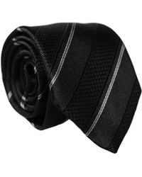 Dolce & Gabbana - Stripes 100% Silk Adjustable Neckmen's Tie - Lyst