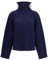 Ganni - Blue Wool Oves Aries Sweatshirt - Lyst