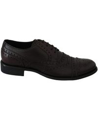 Dolce & Gabbana - Brown Leather Brogue Derby Dress Shoes - Lyst