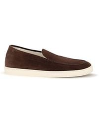 Brunello Cucinelli - Bordeaux Calf Leather Bos Taurus Slip - Lyst