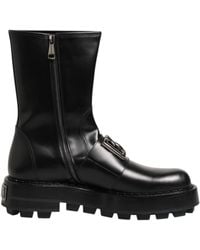Dolce & Gabbana - Mv7938 Leather Ankle Boots - Lyst