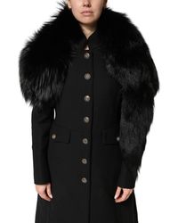 Dolce & Gabbana - Fox Fur Neck Wrap Warmer Winter Scarf - Lyst