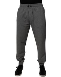 Dolce & Gabbana - Gray Logo Cotton Jogger Men Sweatpants Pants - Lyst