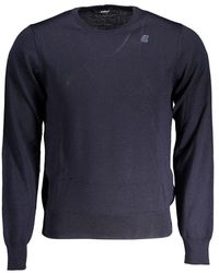 K-Way - Blue Wool Sweater - Lyst