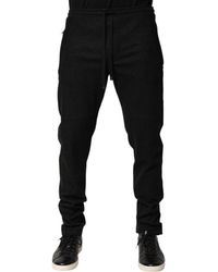 Dolce & Gabbana - Marl Black Wool Blend Jogger Sweatpants Pants - Lyst