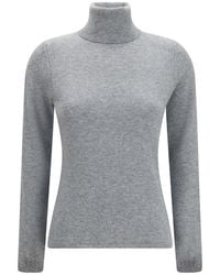 Allude - Gray Cashmere Turtleneck - Lyst