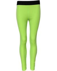 Dolce & Gabbana - Green Nylon Slim Fit Leggings Pants - Lyst