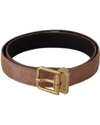 Dolce & Gabbana - Chic Rose Leather Belt With Logo Buckle - Lyst