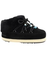 スニーカー MOON BOOT Suede Beads Mules Black MOON BOOT EVX beaded shearling mules | NET-A-PORTER