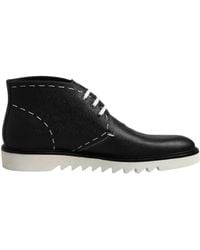 Dolce & Gabbana - Leather Ankle Boot Stitch Detail - Lyst