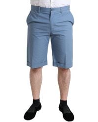 Dolce & Gabbana - Sky Cotton Folded Hem Bermuda Shorts - Lyst
