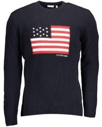 U.S. POLO ASSN. - Blue Wool Men's Sweater - Lyst