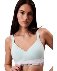 Calvin Klein - Green Cotton Bra - Lyst